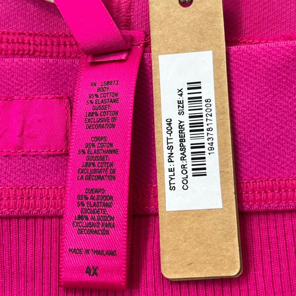 SKIMS Cotton Rib Thong Raspberry Womens 4X - Picture 6 of 9